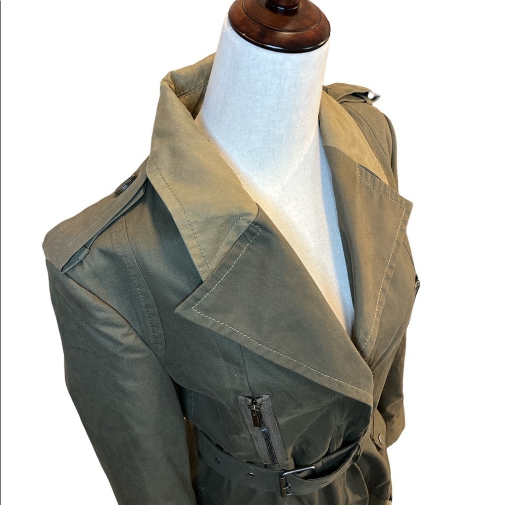BCBGMaxAzria NWT Olive Willow Trench Coat - Picture 8 of 10